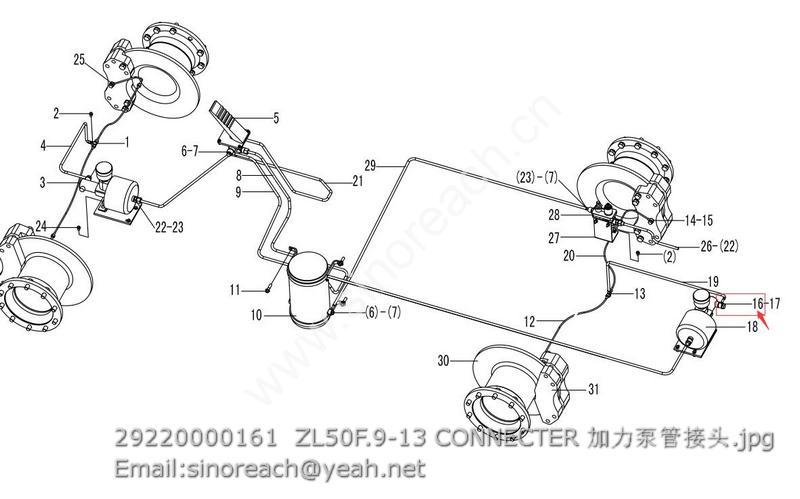 29220000161 ZL50F.9-13 CONNECTER 加力泵管接头