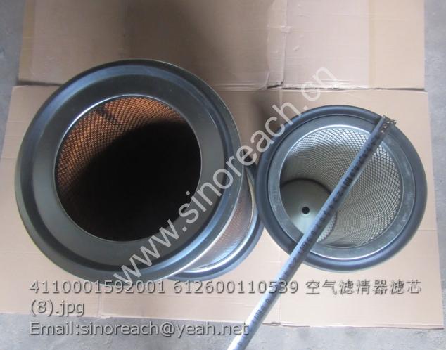 4110001592001 612600110539 air filter insert for SDLG spare part 
