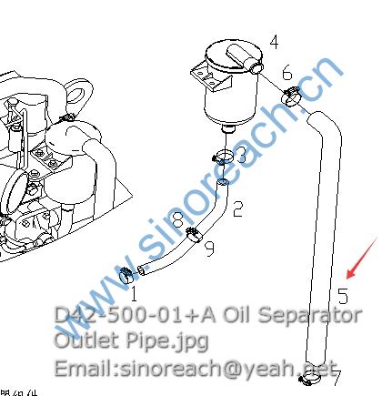 D42-500-01+A Oil Separator Outlet Pipe