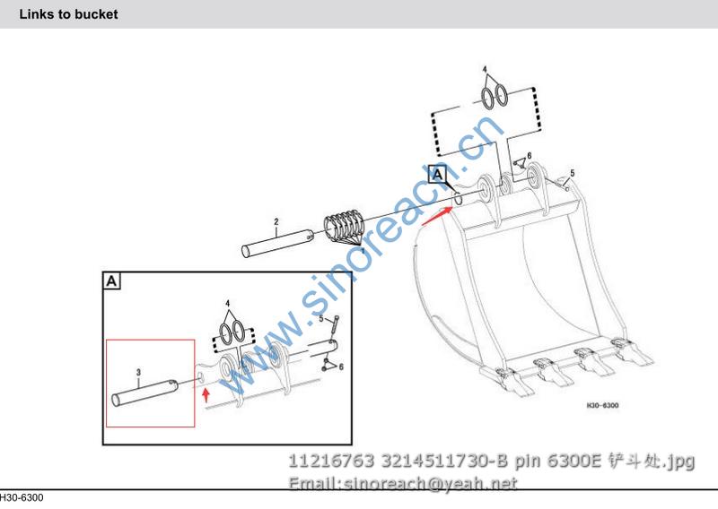 11216763 3214511730-B pin 6300E 铲斗处