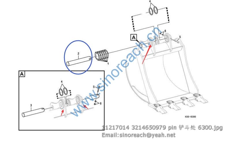11217014 3214650979 pin 铲斗处 6300