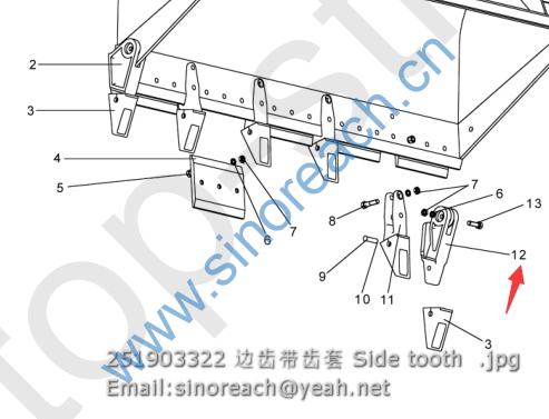 251903322 边齿带齿套 Side tooth