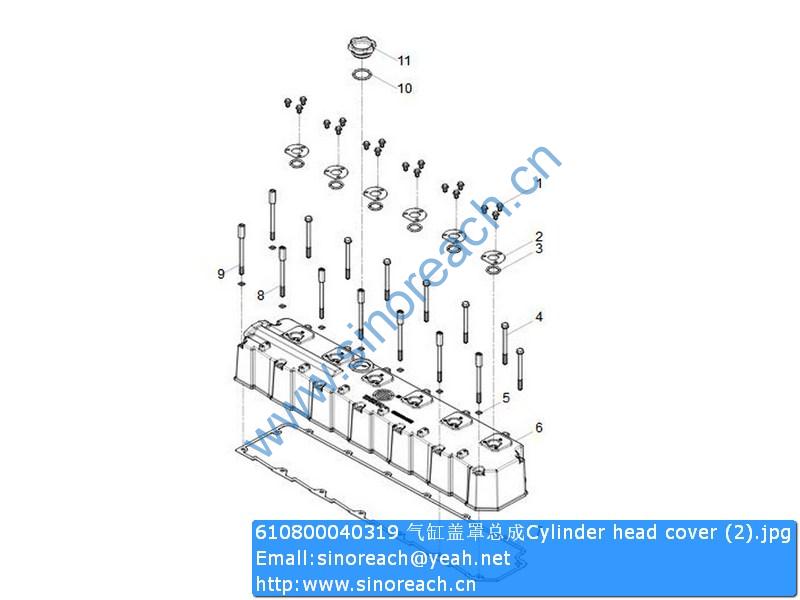 610800040319 气缸盖罩总成Cylinder head cover (2)