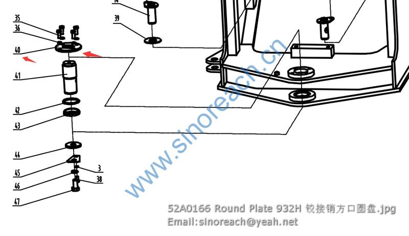52A0166 Round Plate 932H 铰接销方口圆盘