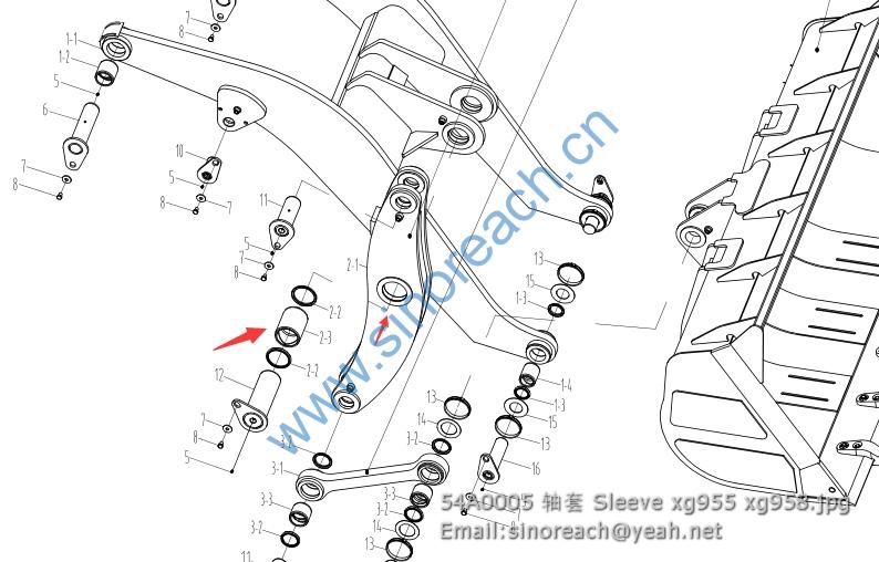 54A0005 轴套 Sleeve xg955 xg958