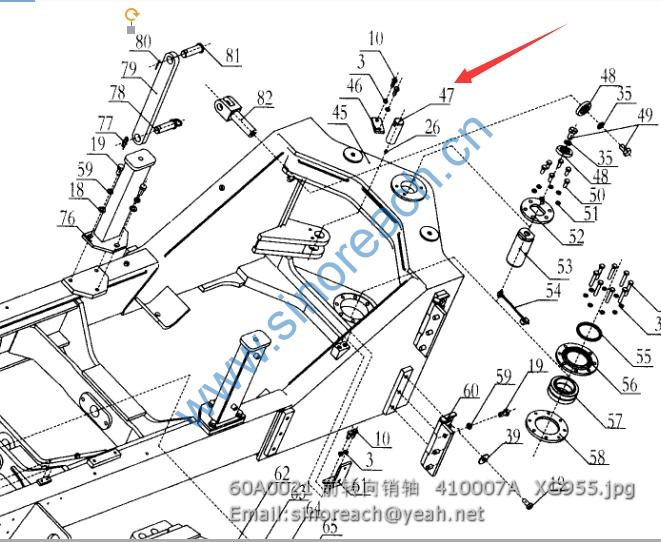 60A0021 前转向销轴 410007A XG955