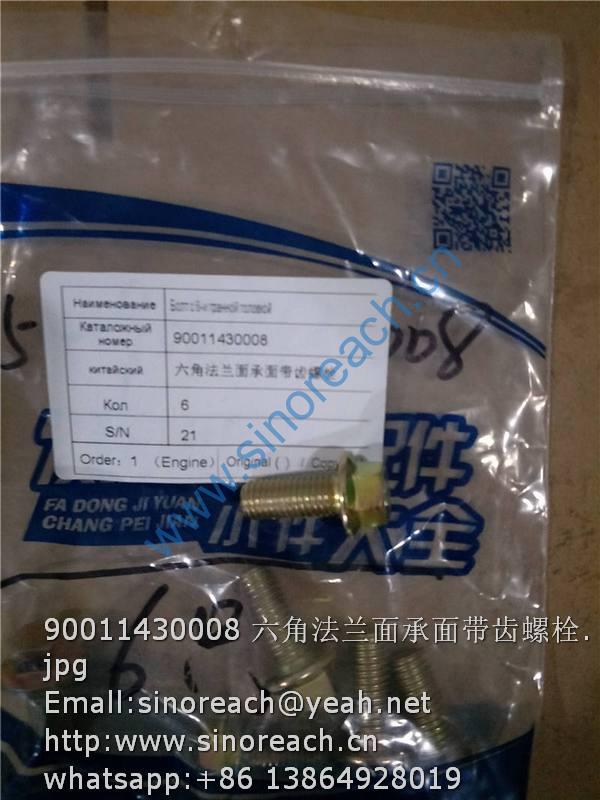 90011430008 六角法兰面承面带齿螺栓