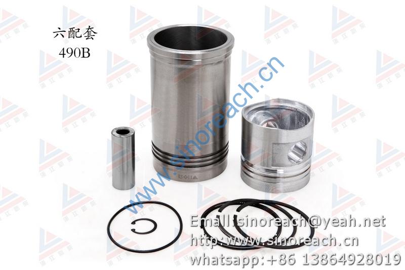 新柴 490B 六配套 缸套 活塞修理套件 1