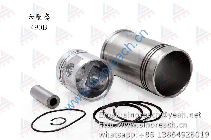 新柴 490B 六配套 缸套 活塞修理套件