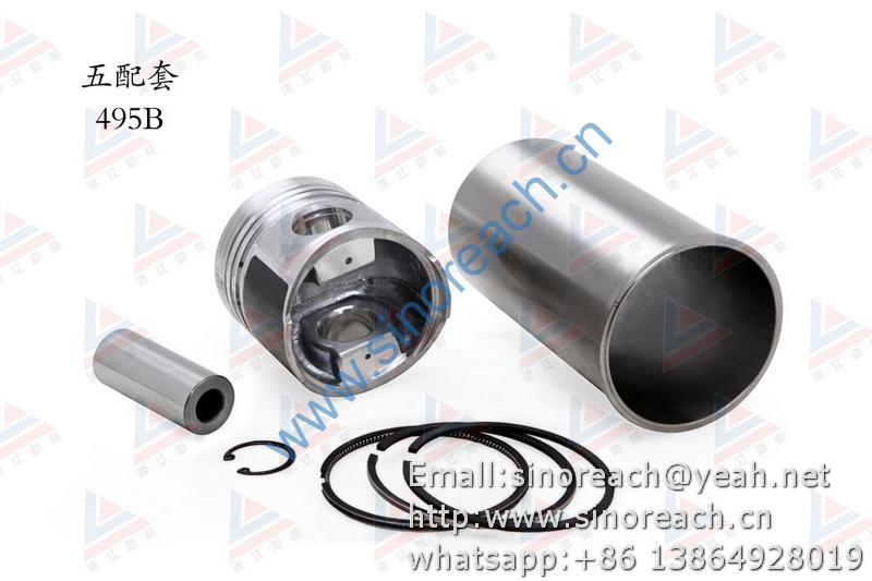 新柴 495B 五配套 缸套 活塞修理套件