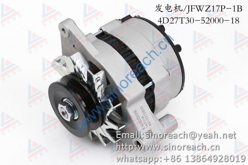 新柴 4D27T30-52000-18 发电机 JFWZ17P-1B 1