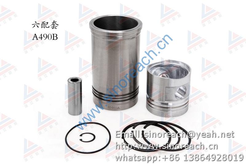 新柴 A490B 六配套 缸套 活塞修理套件 1