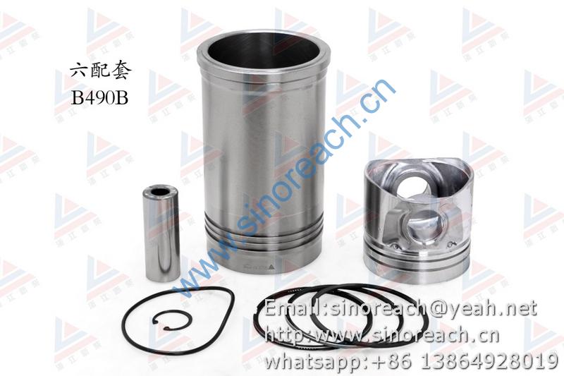 新柴 B490B 六配套 缸套 活塞修理套件 1
