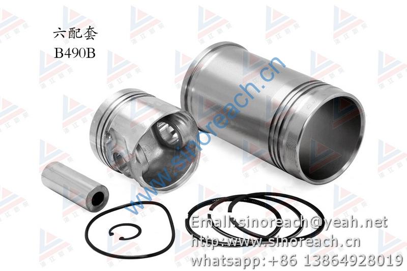 新柴 B490B 六配套 缸套 活塞修理套件