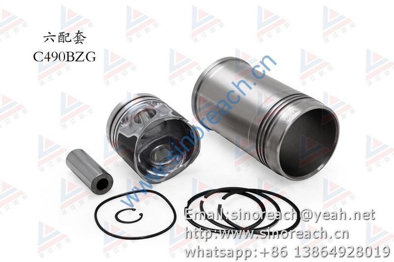 新柴 C490BZG 六配套 缸套 活塞修理套件 1